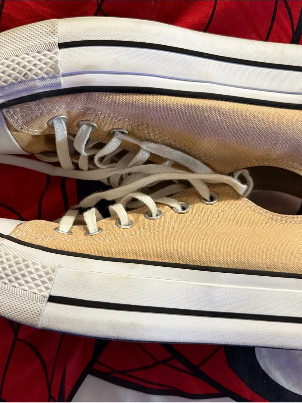 Platform Converse All Star Low Top Sneakers - Beige Canvas